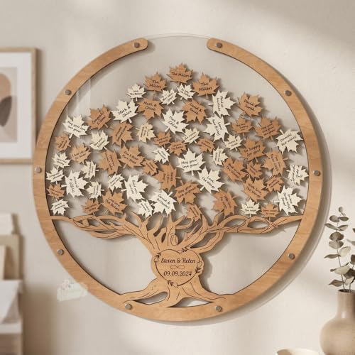 Personalized Fall Maple Tree Drop Box Wedding Guest Book Alternative - Image 5