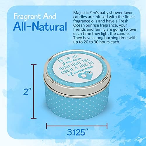 Majestic Zen Baby Shower Candle Favors Gift Set | 9-Pack Neutral Scented Soy Wax Candles | Fresh Baby Powder Scent | 30–40 Hour Burn | Unique Gender Reveal Party Favors & Baby Shower Decorations - Image 3