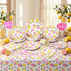 LemonRoad 452 Pcs Pink Lemon Party Supplies for 50, Pink and Yellow - Image 4