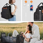 Diaper Bag Backpack with Changing Station, Black - Image 6