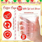 Jingmore 50 Pack 12 oz Cielito Lindo Plastic Cups, Classic, Pink - Image 2