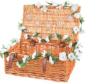 Geelin Wicker Wedding Card Basket with Lid Letter Flag Rustic,White by Geelin