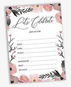 Pack of 30, You're Invited Invitations with Envelopes, Blush Floral Invites for Your Wedding, Bridal Shower, Baby Shower, Birthday Invites Fill-in Style 5 X 7 Inches - Image 2