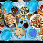 Iridescent Blue Party Supplies Decorations Serve 50, Holographic Blue Paper Plates and Napkins, Disposable Iridescent Party Plates Cups Napkins for Wedding Anniversary Birthday Bridal Shower Party - Image 6
