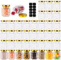 GIVAMEIHF Small Glass Honey Jars with Lids 3oz,40 pack Airtight Canning Jars with Gold Lids,Hexagon Glass Jars for Spice,Jam,Foods,Liquid,Baby Shower Favors,Wedding Favors,40 Labels by GIVAMEIHF