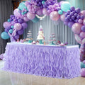 Partisky Lavender Purple Tulle Curly Willow Table Skirt for Rectangle Table 14ft, Ruffle Tutu Table Cloth for Girls Boys Baby Shower,Mermaid Birthday Party by Partisky