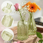 Glass Bud Vases in Bulk Small Mini Green Vase for Flowers 23pc - Image 4