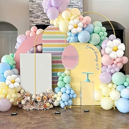 Gold Metal Wedding Arch Backdrop Stands Set of 2 (7.2FT & 6FT), Metal Square Balloon Arch Frame for Birthday Party, Ceremony, Baby Shower - Image 3