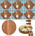 6 Set Bridal Baby Shower Cheese Prizes Wooden Serving Round Board by Unknown