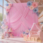 15ft x 10ft Pink Backdrop Curtains, Wrinkle Free Drapes Back Drop Cloth - Image 4