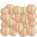 Hortsun 24 Pcs Print Burlap Paper Lanterns Classroom Decor,8/10/12 Inch by Hortsun