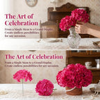 AVIVIHO 105Pcs Hot Pink Fake Flowers Hydrangea Artificial Flowers Bulk (Not Squished, No Steaming Need) Silk Flowers with Stems for Wedding Decor,Home,Baby Shower,Table Centerpieces Decoration - Image 6