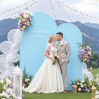 Baby Blue Arch Backdrop Cover 7.2FT 6FT Spandex Arch Covers Stretchy Backdrop Set of 2, Double-Layer Wrinkle Free Wedding Arch Stand Cover Party Backdrop Curtains for Baby Shower Birthday Decoration - Image 4