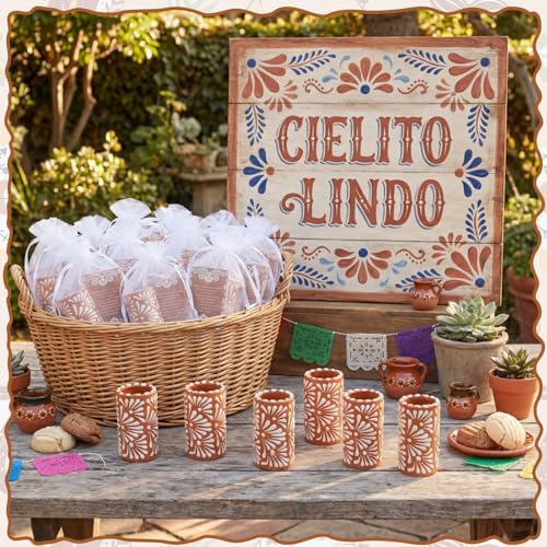 Cielito Lindo Party Favors, 12 Set, Terracotta, Handleless - Image 4