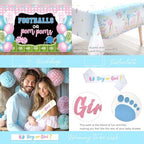 Football Gender Reveal Decorations, Baby Boy or Girl Gender Reveal Party Decor, Football or Pom Poms Backdrop Balloon Banner Tablecloth Cake Topper Box Sash for Touchdown Cheerleader Supplies - Image 4