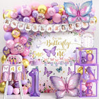 Butterfly First Birthday Decorations for Girl Butterfly 1st Birthday Decor by TREWAVE