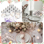MTLEE 50 Pcs Boho Beige Floral Wedding Candles Gift Favors for Guests 1 oz - Image 5