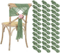 50 PCS Cheesecloth Chair Sashes Bows Wedding Aisle Decorations Chair Ribbon Ties Back Sash for Wedding Party Events Banquet Chair Cover Decoration (Sage Green) by Lumaycens