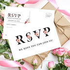 Andaz Press 56-Pack Personalized RSVP Postcards for Wedding Fall Flowers Cardstock Response Reply Cards for Bridal Shower Baby Shower Birthday Event Custom Date and Return Address 4 x 6-Inch - Image 3
