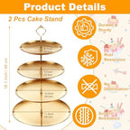 QTLCOHD 2 Pcs 4 Tier Stainless Steel Cupcake Stand - Image 2