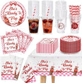 Ready to Pop Party Tableware and 16oz Disposable Cups with Lid- Serve 48 by Unknown