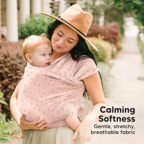 KeaBabies Baby Wrap Carrier, All in 1 Original Baby Carrier (Pink Daisies) - Image 3