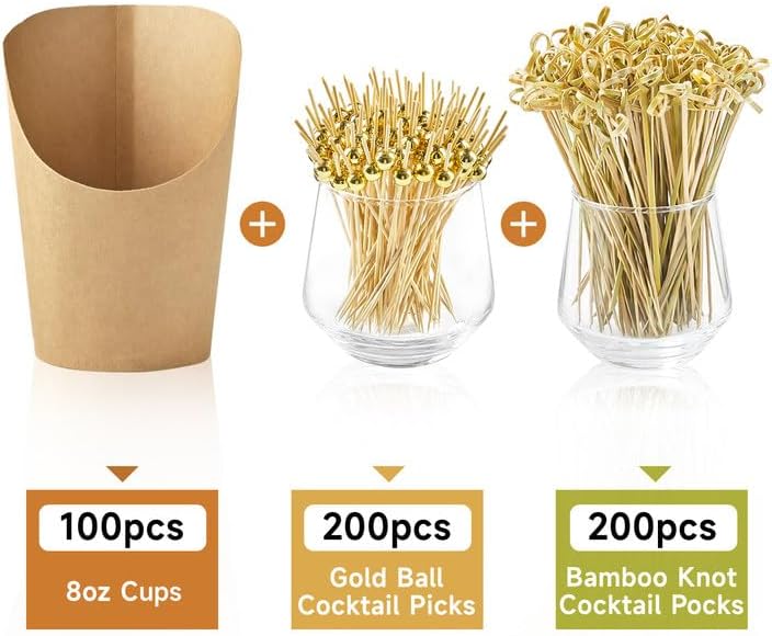 ZORRITA Small Charcuterie Cups with Sticks, 8 oz, 100 Sets - Image 3