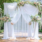 Wish Care 40ft x 10ft White Chiffon Backdrop Curtains, Wrinkle-Free Sheer Chiffon Fabric Photo Curtain Drapes for Wedding Ceremony Arch Party Stage Photography Decorations - Image 4