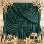 10x12ft Hunter Green Backdrop Curtains, Dark Green Drapes for Backdrop Draping Fabric 5x12FT, 2 Panels - Image 6