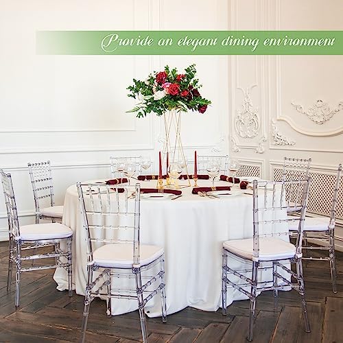 YMHPRIDE 6 Pack Round Tablecloth White Table Cloths 132 Inch Polyester Round Table Cloth,White TableClothes Round 132 inch Washable Fabric Table Covers for Wedding,Party,Dining,Banquet - Image 5