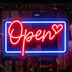 Led Neon Open Signs for Wall Decor Business Open Sign for Store Shop Storefront Window Door Wall- Red&Blue by GSHIXIN