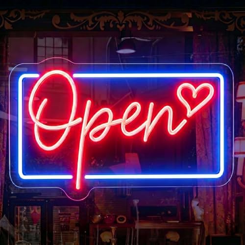 Led Neon Open Signs for Wall Decor Business Open Sign for Store Shop Storefront Window Door Wall- Red&Blue by GSHIXIN