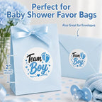 Gender Reveal Party Favors Team Girl Team Boy Baby Shower Vinyl Stickers 2" in (60 pcs) - Image 3