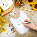 Panitay 100 Pcs White Baby Bodysuits Bibs Kit 25 Guests, Bee - Image 2