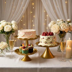 3 Pcs Gold Metal Cupcake Stand Scalloped Edge Dessert Display Tray - Image 4