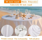 DRESSMAKER 6 Pack Round Table Cloth 90 Inch White Cloth Fit 6FT Round Table - Image 4