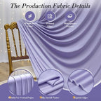 10 ft x 10 ft Wrinkle Free Lavender Backdrop Curtain for Parties, Polyester Light Purple Photo Backdrop Drapes 2 Panels 5x10ft for Baby Shower Photoshoot Wedding Birthday Party Photography Curtains - Image 4