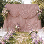 10ftx12ft Dusty Pink Backdrop Curtains for Parties, Wrinkle Free Polyester Dusty Pink Photo Backdrop Drapes 2 Panels 12 ft Long Back Drop Cloth for Wedding Birthday Photography Background Party by Htper