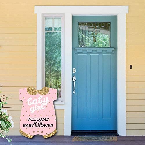 Big Dot of Happiness Hello Little One - Pink and Gold - Party Decorations - It's A Girl Baby Shower Welcome Yard Sign - Image 3