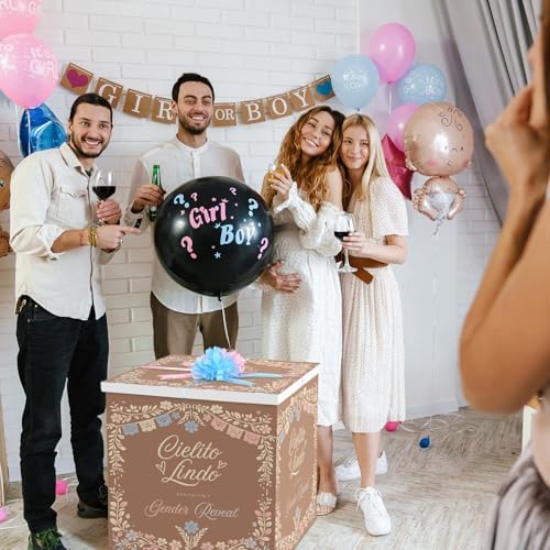 AmazingSpark 28in Giant Gender Reveal Gift Box Kit, Cielito Lindo - Image 6