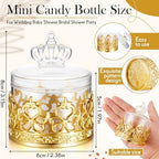 Cunhill 36 Pcs Mini Candy Jar with Crown Lid, Party Favor Container, Gold - Image 2