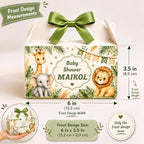 Personalized Baby Shower Keepsake Boxes. A set of 12 boxes personalized with the baby's name to add a special touch to your celebration. (Safari) - Image 2