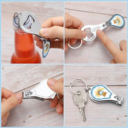 Minatee 50Set Baby Shower Bottle Openers Nail Clipper for Guest, Bear - Image 4