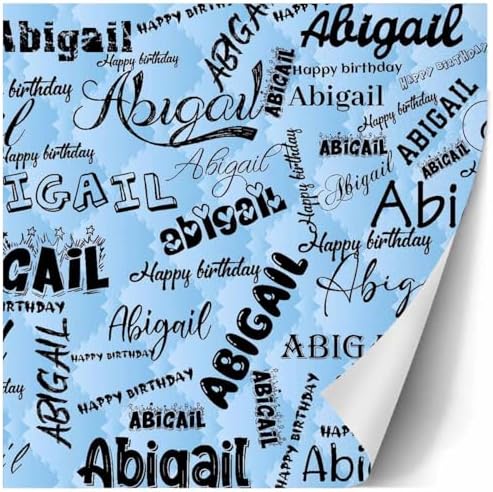 AOFUN Wrapping Paper For Him Custom Name Text Anniversary Wrapping Paper For Her Cute Gifts For Best Friends Kids Christmas Gift Wrap 3 Rolls 58" x 23" - Image 3