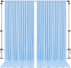 40x10ft Baby Blue Backdrop Curtain for Wedding Parties Wrinkle Free Fabric Light Blue Drapes Backdrop Decoration for Baby Shower Birthday Photography Decoration 8 Panels, 5ft x 10ft - Image 7