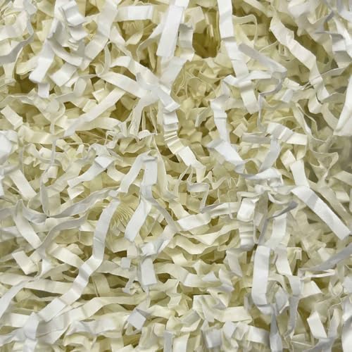 Tisspoms 10LB Ivory Crinkle Cut Paper Shred Filler, Crinkle Paper Shreds by Tisspoms