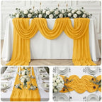 20 Pack Gold 17 x 108 Inch Cheesecloth Table Runner - Boho Gauze Sheer Fabric for Wedding Baby Shower Party Home Decor - Image 7