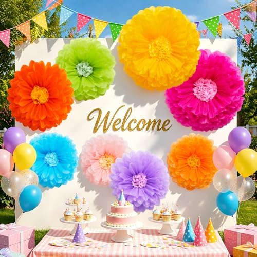 Serwalin 8 Pcs 31.5*24*20" Colorful Giant Paper Flowers Decoration for Wall by Serwalin