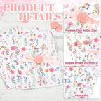 AnyDesign 50 Sets Wedding Invitations Wraps Flower Pre-Folded Vellum Jackets Pink Floral Wildflower Paper Envelope Liner with Wax Seal Sticker and Ribbon for 5 x 7 Invitation Cards - Image 3