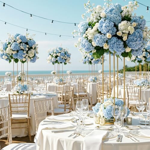 Auihiay 404Pcs Hydrangea Artificial Flowers, Silk Artificial Flowers - Image 5